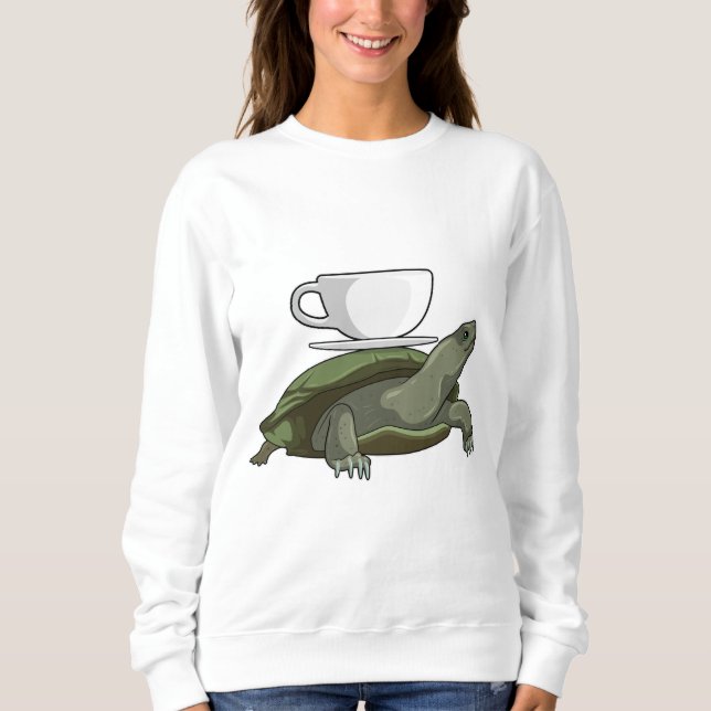 Schildkröte mit Teacup Sweatshirt (Vorderseite)