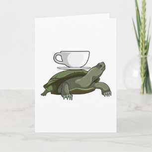 Schildkröte mit Teetasse Karte