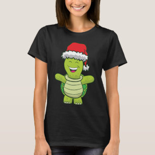Schildkröte mit Weihnachtsmannmütze Niedlich Turtl T-Shirt