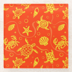 Schildkröte-Muster Glasuntersetzer