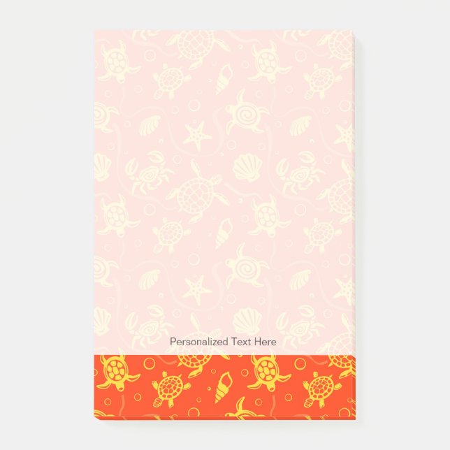 Schildkröte-Muster Post-it Klebezettel (Vorderseite)