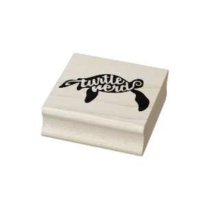 Schildkröte-Nerd Gummistempel