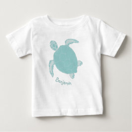 Schildkröte Niedlich Blue Personalisiert Baby T-shirt