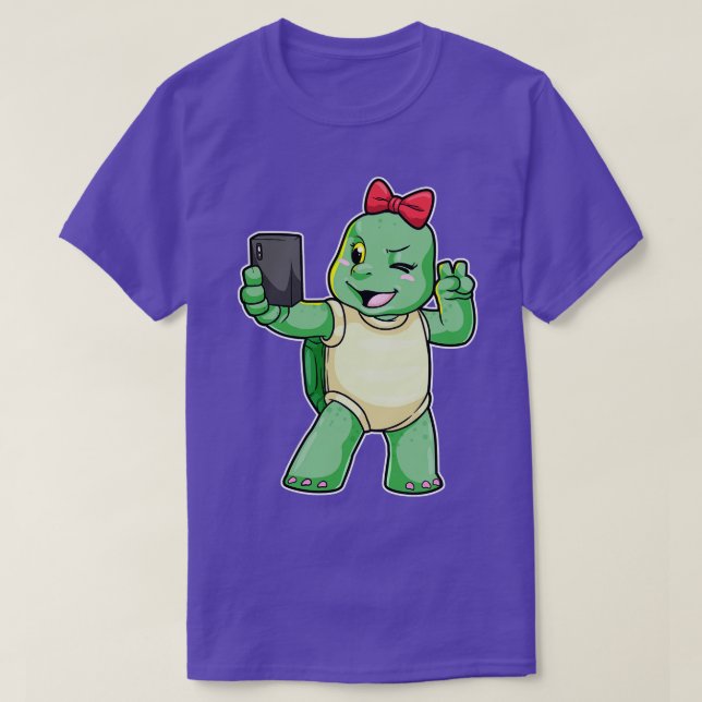 Schildkröte nimmt Selfie T-Shirt (Design vorne)