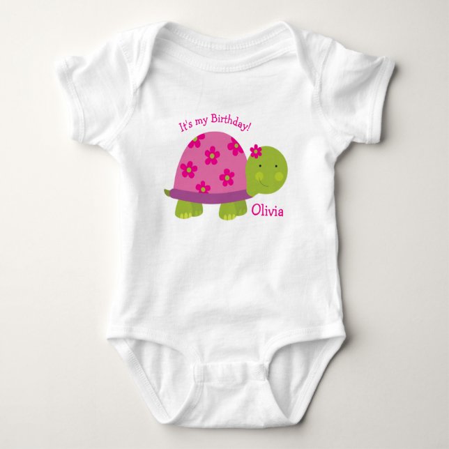 Schildkröte-personalisierter Baby-Bodysuit-1. Baby Strampler (Vorderseite)