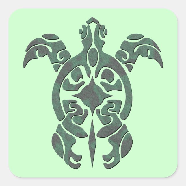 Schildkröte Quadratischer Aufkleber (Vorderseite)