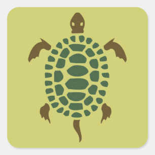 Schildkröte Quadratischer Aufkleber