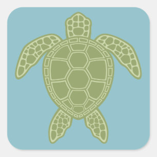 Schildkröte Quadratischer Aufkleber