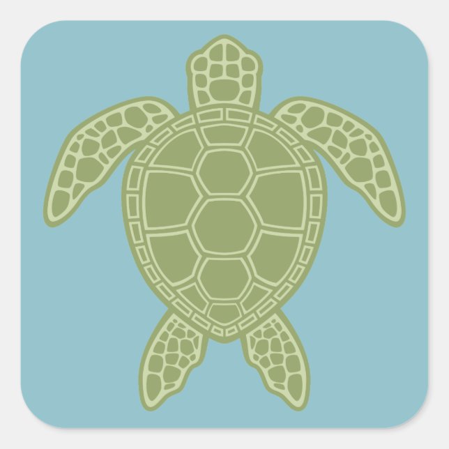 Schildkröte Quadratischer Aufkleber (Vorderseite)