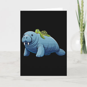 Schildkröte Reitender Manati-Kostüm Meerestierlieb Karte
