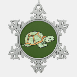 Schildkröte Schneeflocken Zinn-Ornament