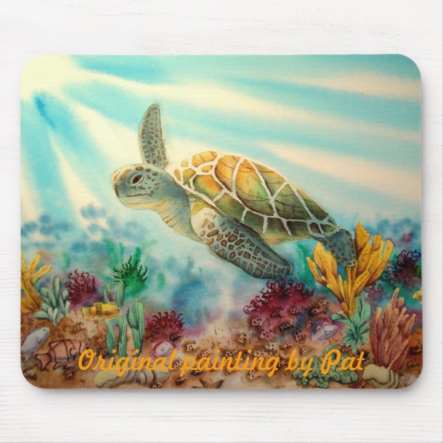 SCHILDKRÖTE-SCHWIMMEN MOUSEPAD (Vorne)