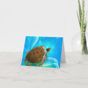 Schildkröte Schwimmen Notizkarten Karte