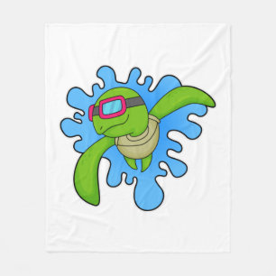 Schildkröte Schwimmen Schwimmbrille Fleecedecke