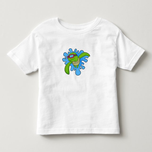 Schildkröte Schwimmen Schwimmbrille Kleinkind T-shirt (Vorderseite)