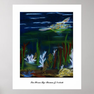 Schildkröte, Seepferde vorbei: Thomas J Norbeck Poster