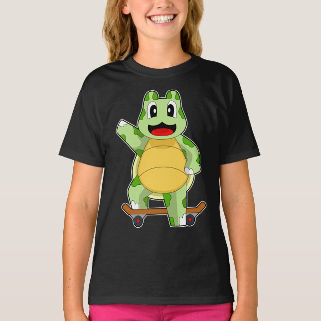 Schildkröte-Skater-Skateboard T-Shirt (Vorderseite)