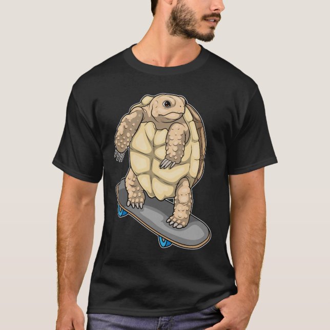 Schildkröte-Skater-Skateboard T-Shirt (Vorderseite)
