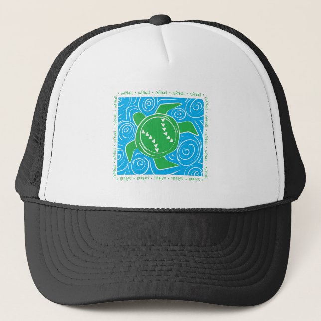 Schildkröte-Strand-Softball Truckerkappe (Vorderseite)