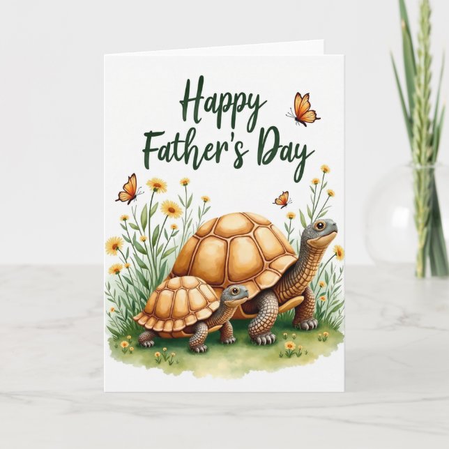 Schildkröte Süßer Vatertagskarte Karte (Vorderseite)