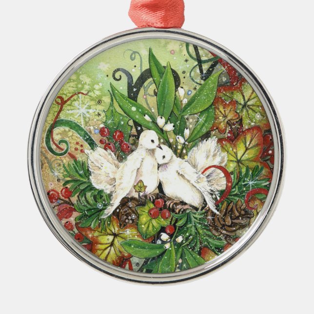 Schildkröte-Tauben u. Deko-Verzierung Ornament Aus Metall (Vorne)