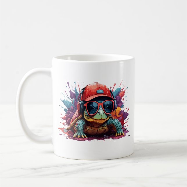 Schildkröte Tier Kunst Ich cool süße Schildkröte Kaffeetasse (Links)