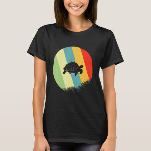 Schildkröte Tier Rund Mit Retro-Farben T-Shirt