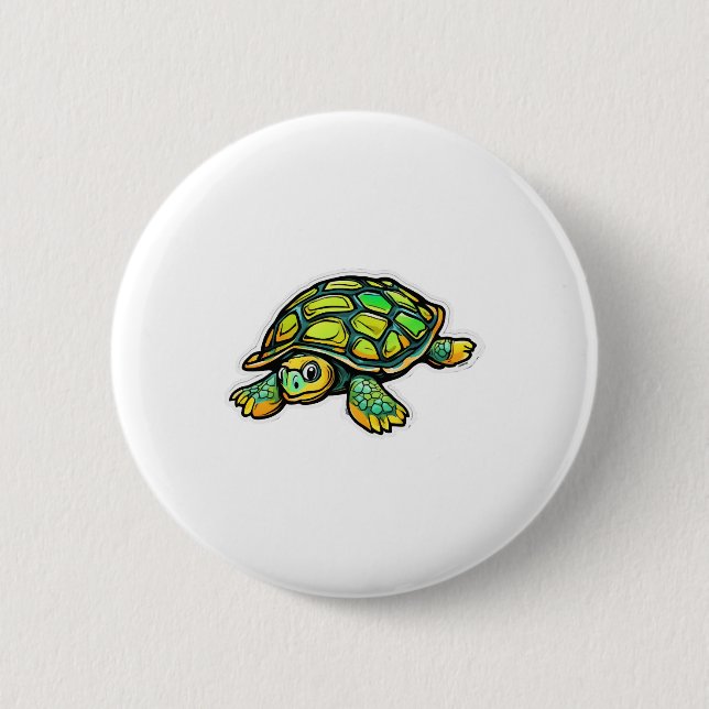 Schildkröte Tier Schildkröte Grün Button (Vorderseite)