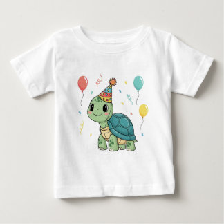 Schildkröte trägt einen Party-Hut Baby T-shirt