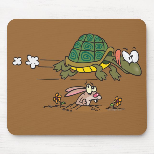 Schildkröte und der lustige Cartoon Mousepad (Vorne)