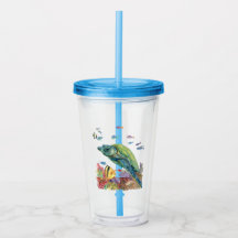 Schildkröte und Fische im Meer