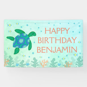 Schildkröte unter dem Meer glücklich Geburtstag Banner