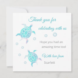 Schildkröte Unter Dem Meer Personalisierte Danke