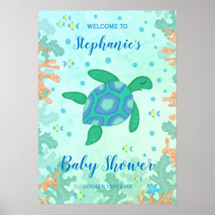 Schildkröte unter der Sea Baby Dusche Poster