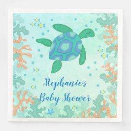 Schildkröte unter der Sea Baby Dusche Serviette