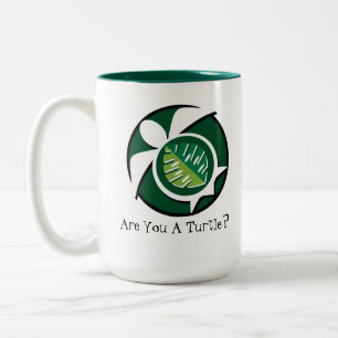 Schildkröte-Verein-Tasse groß Zweifarbige Tasse
