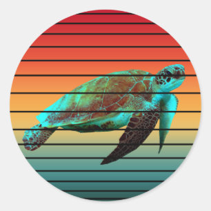 Schildkröte vintage runder aufkleber