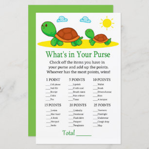 Schildkröte Was ist in Ihrem Geldbeutel Baby Dusch