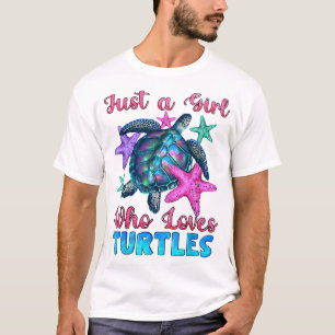 Schildkröte Wasserfarbe Meer Ozean Nur Ein Mädchen T-Shirt