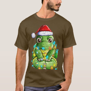Schildkröte Weihnachtsmann rappte Weihnachtsschmuc T-Shirt