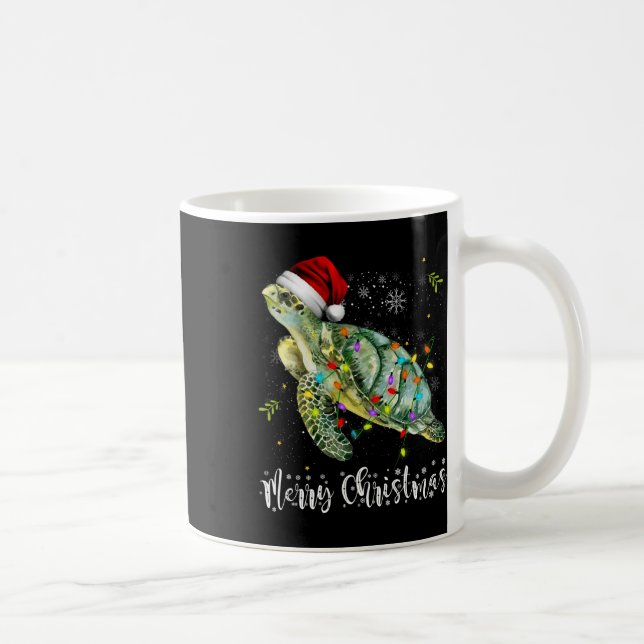 Schildkröte Weihnachtsmannmütze Frohe Weihnachtsbe Kaffeetasse (Rechts)