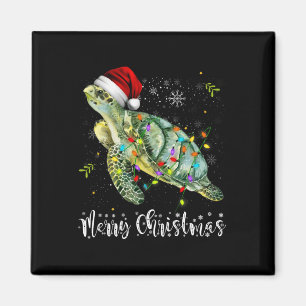 Schildkröte Weihnachtsmannmütze Frohe Weihnachtsbe Magnet