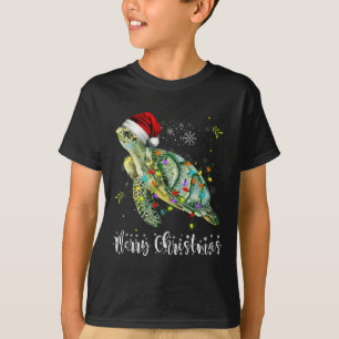Schildkröte Weihnachtsmannmütze Frohe Weihnachtsbe T-Shirt