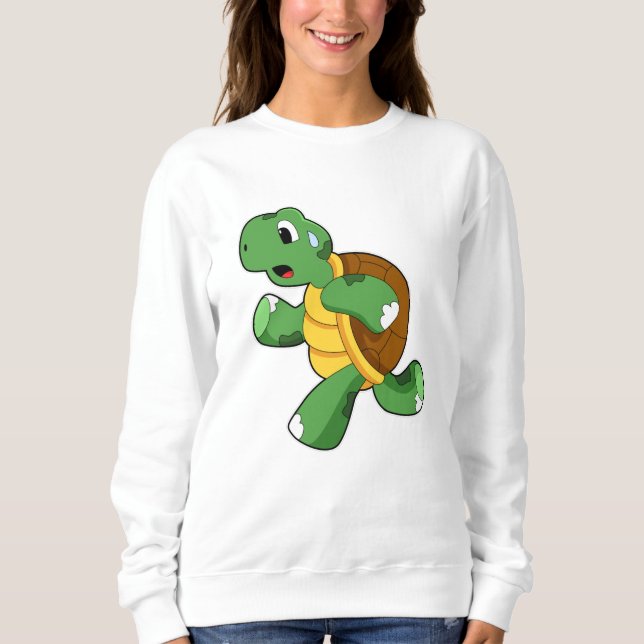 Schildkröte wie Jogger beim Laufen Sweatshirt (Vorderseite)