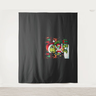 Schildkröte Xmas Lichter Hässlicher Santa Schildkr Wandteppich
