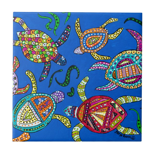 Schildkröte-Zeit Fliese (Vorderseite)