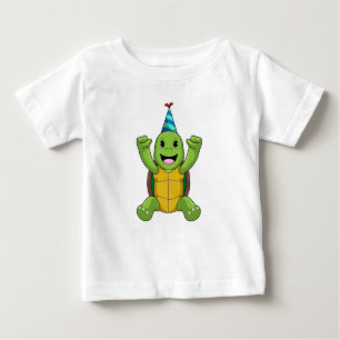 Schildkröte zum Geburtstag mit Party Hut Baby T-shirt