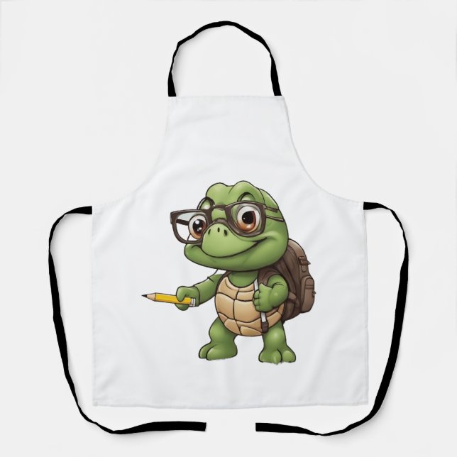 Schildkröte zurück zur Schule Schürze (Vorderseite)
