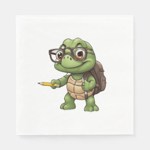 Schildkröte zurück zur Schule Serviette