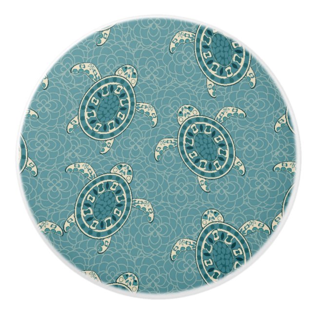 Schildkrötehintergrund Keramikknauf (Vorderseite)